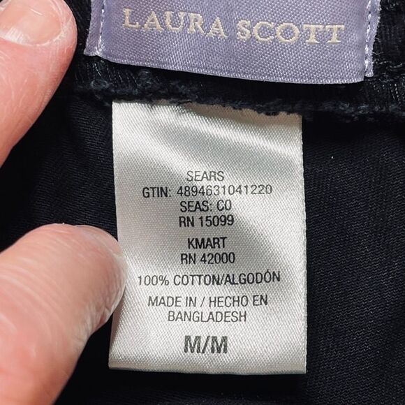 Laura Scott elastic Black Shorts Size XXL Cotton/Twill Pull on NWT - Picture 2 of 10